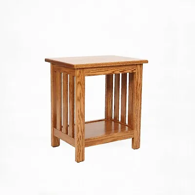 Mission Style Oak End Table Handcrafted Wood Amish Made In USA • $249