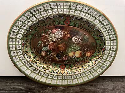Daher Decorated Ware Oval Metal Still Life Fruit Floral Wall Decoration England • $15.50