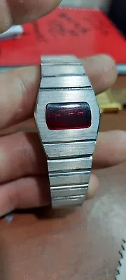 Ladies Red LED Stainless Steel Vintage 1970s Watch • $25