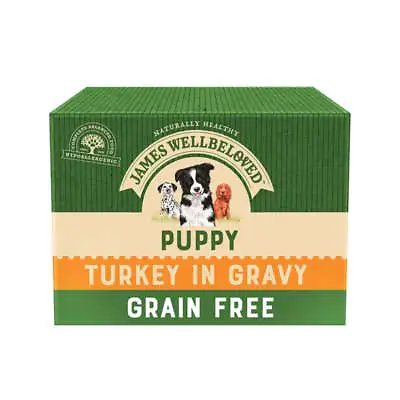 £16.59 • Buy James Wellbeloved Puppy Dog Food Grain Free Turkey In Gravy Pouches 100g