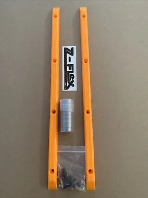 Skateboard Rails Neon Orange 14.5  & Vtg Z Flex Decal & Hardware Free Bearings • $19.95