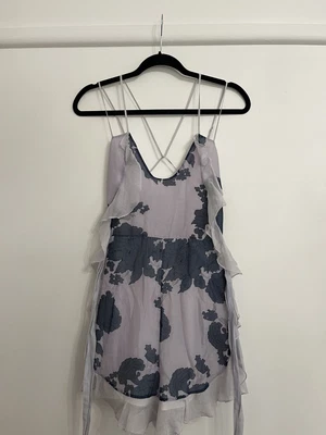 $75 • Buy Alice McCall Silk/Cotton Lavender Purple Floral Print Goddess Playsuit Size 8