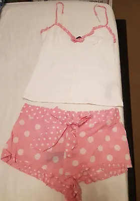La Senza Ladies Size 10 Cute Pyjamas Polka Dot & Cami Top • £7