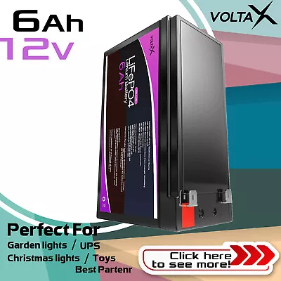 12V 6Ah Lithium Ion Battery LiFePO4 Rechargable Christmas Lights Deep Cycle • $64.90