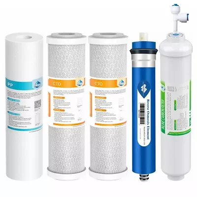 5 Stage Reverse Osmosis 50/75/100/150 GPD RO Membrane Sediment Water Filter Set • $31.99