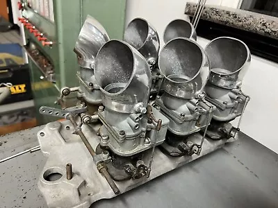 Vintage Edelbrock 6 Deuce 6x2 ML C67 SBC Intake Chevy Gasser 327  Stromberg 97 • $2800