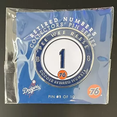 2016 Los Angeles Dodgers Retired Numbers Pin #1 Pee Wee Rees 1/10 New Unocal 76 • $1