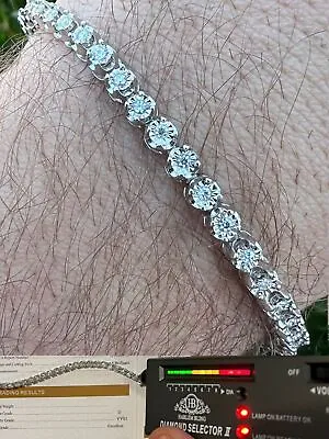 Real 3mm MOISSANITE Illusion Miracle Set Tennis Bracelet In 925 Silver 6-8.5  • $141.28