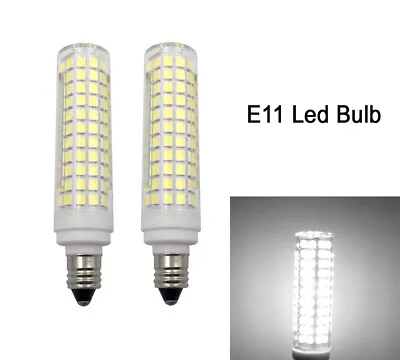 $14.81 • Buy 2pcs E11 Mini Base LED Bulb 10W 110V 136Led Ceramics Ceiling Fan Light White H