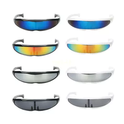 NEW Cyclops Sunglasses Futuristic Men Mirror Narrow Lens Laser Visor 10 Colours • $17.13