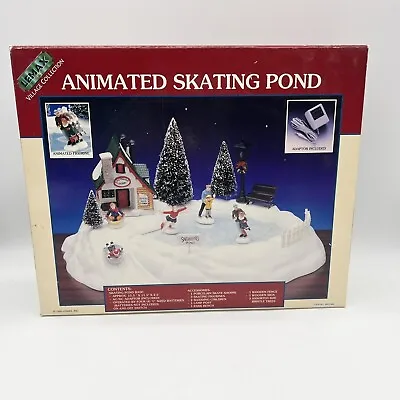 Lemax 1998 Animated Skating Pond Christmas Village Set NEW Vintage Animated • $70