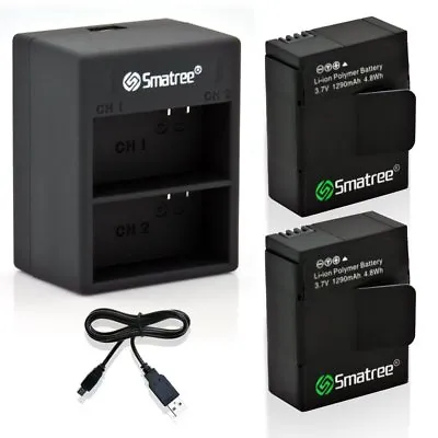 GoPro HERO10 8 9 7 6 5 4 3 3+ Battery Kit Dual/Triple Charger Smatree Black Set • $49.95