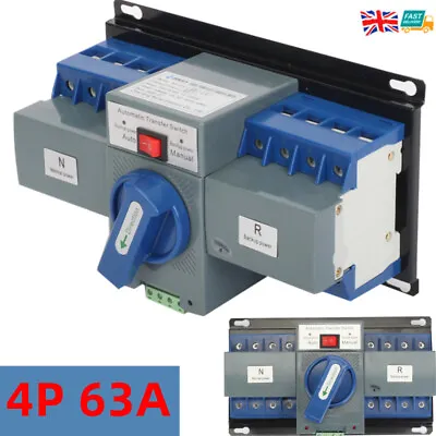 £30.54 • Buy 4P 63A Automatic Dual Power Transfer Switch Generator Changeover Circuit Breaker