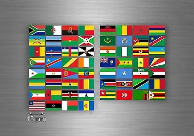 Set 60x Sticker Africa Flag Scrapbooking Country Collection National 15cm Stamp • £4.67