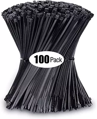 Premium 12 Inch Black Zip Ties: Self-Locking Nylon Tie Straps With 50Lbs Tensile • $8.01