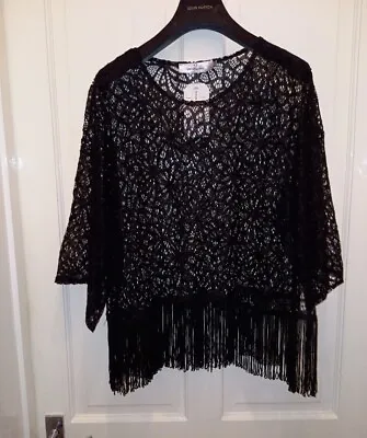 £10 • Buy NWT Oh My Love Lace, Fringed Sheer Top - S/M