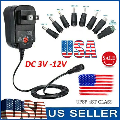 For DC Wall Charger 12W 3-12V Universal Multi AC Adapter Charger Power Supply • $9.49