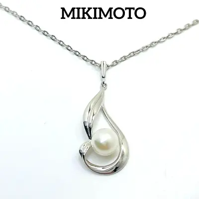 MIKIMOTO JAPAN AKOYA 6.3mm Pearl Necklace Pendant Silver MIKIMOTO OOP • $151.99
