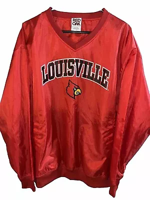 Vintage Red Oak Sportswear Louisville Cardinals Mens L Pullover Windbreaker EUC • $15