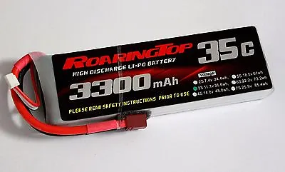 RoaringTop LiPo Battery Pack 35C 3300mAh 3S 11.1V With Deans Plug • $28.63