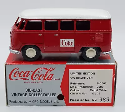 MICRO MODELS MC002 Coca Cola Red & White VW Kombi Van CC383 Limited Edition 1:43 • $229.95