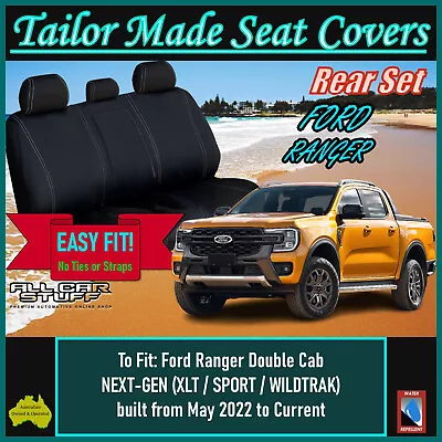 Full Neoprene Rear Seat Covers For Ford Ranger PY NEXT-GEN XLT/Sport/Wildtrak • $184.99