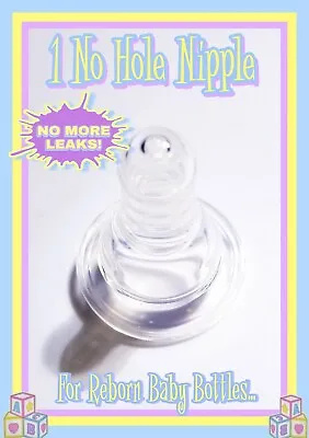 £1.22 • Buy 1 Standard Size Universal No Hole Nipple For Reborn Baby Fake Bottles! 