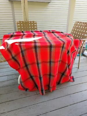 Vintage Montgomery  Wards Red Plaid  Blanket/throw • $49