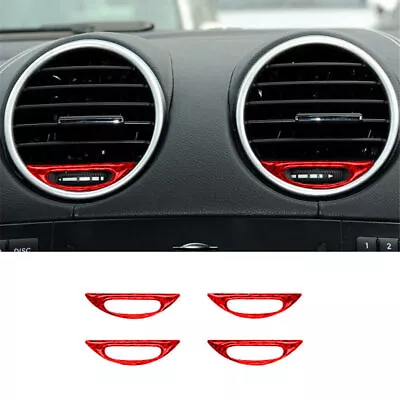 Red Carbon Fiber Dashboard Air Vent Cover Trim For Mercedes-Benz M-Class W164 • $10.87