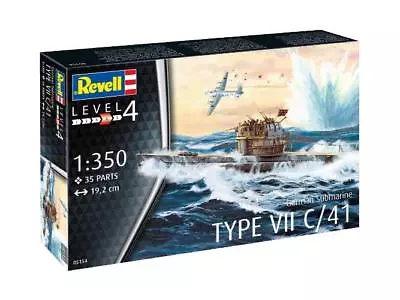 REVELL TYPE VII C/41 WWII GERMAN SUBMARINE. 1/350 Scale MODEL KIT - 05154 • £9.99