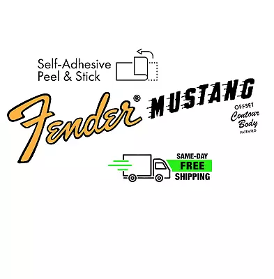 Fender Mustang Decal Peel & Stick Ultra-hi-res Headstock Sticker NEW Nonmetallic • $9.06