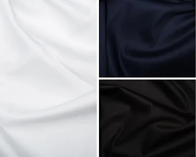Plain Solid Cotton Stretch Sateen Fabric Material - 146cm (57 ) Wide • £4.89