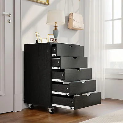 Wood File Cabinet Mobile Lateral Storage 3 4 5 Drawer Home Office Printer Stand • $60.99
