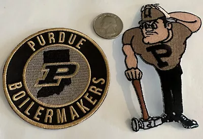 (2)-PU Purdue Boilermakers Vintage Style Embroidered Iron On Patches. 4”x 3”& 3” • $9.99