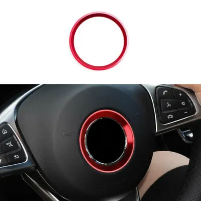Red Aluminum Alloy Steering Wheel Emblem Ring Trim Fits W204 W212 W166 GLK • $17.20