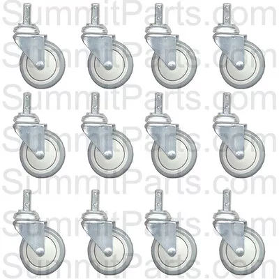 12pk - 4  Laundry Cart Caster Wheel Round Post For R&b Wire C87 Rb87g Cstr87g • $89.99