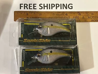 LOT OF 2 Megabass SONIC SIDE CRANKBAITS FISHING LURES MEGABASS SEXY SHAD NIPS • $50