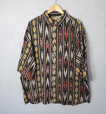 In Private Opus Aztec Mexican Shirt Sz XL Multicolor Short Sleeve Button Up EUC • $53.98