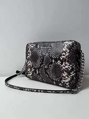 MICHAEL KORS Large Jet Set Snake Embossed Leather Crossbody Bag • £55