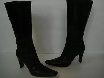 $380 Via Spiga Leather Fashion Hi Heel Boot Us 5.5 Sexy Gorgeous Made In Italy @ • $99.99