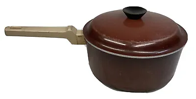 Club Brown Pot Saucepan With Lid Aluminum Vintage Retro 7 3/8  Top Diameter • $15