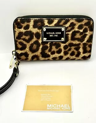 Michael Kors Multi Function Phone Clutch Animal Print (Cheetah) Wristlet Wallet • $64.90