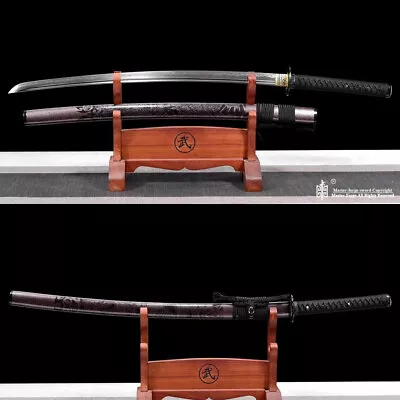 Japanese Sword Clay Tempered T10 Steel Katana Full Tang Battle Ready Blade Sharp • $263.93
