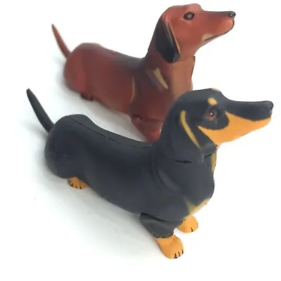 Choco Q Mini Figure Dog Shorthaired Dachshund 2pcs Kaiyodo Japan Choco Egg • £9.64