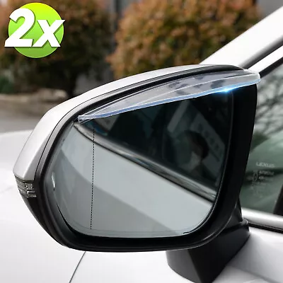 $6.66 • Buy Car Rearview Mirror Sun Visor Eyebrow Rain Shield Protector Accessories PVC Pair