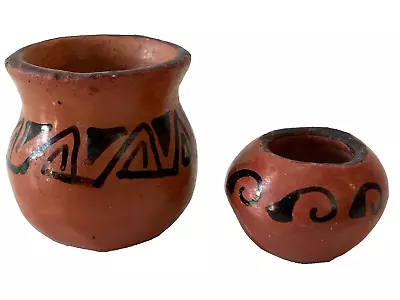 Maricopa Mini Pottery Vase 2  & Bowl 1  Red Slip Clay • $75