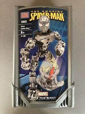 ❤️🕸️💙 Spider-man 🕷️ Mega Bloks 1965 Super Tech Heroes Construction Toy Silver • $50