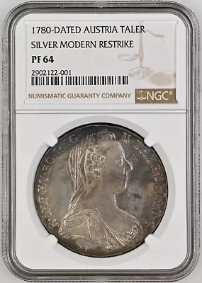 1780 AUSTRIA Empire Thaler Silver Coin Maria Theresia Modern Restrike NGC PF-64 • $184.69