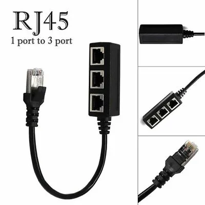 3 In 1 RJ45 Splitter LAN Ethernet Network RJ45 Connector Extender  Adapter Cable • $15.04