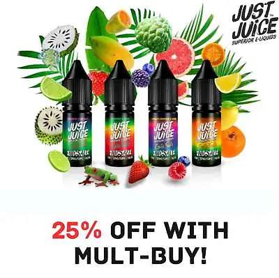 Just Juice E Liquid Nic Salts 10ml Shot 50/50 Vape Juice 5mg 11mg 20mg Flavours • £3.49